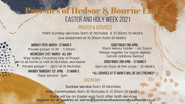 Parishes of hedsor and bourne end Easter