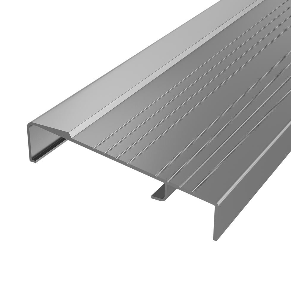 5-1/8" aluminum fixed combo sill in mill finish, angled view (36") – Model 6921