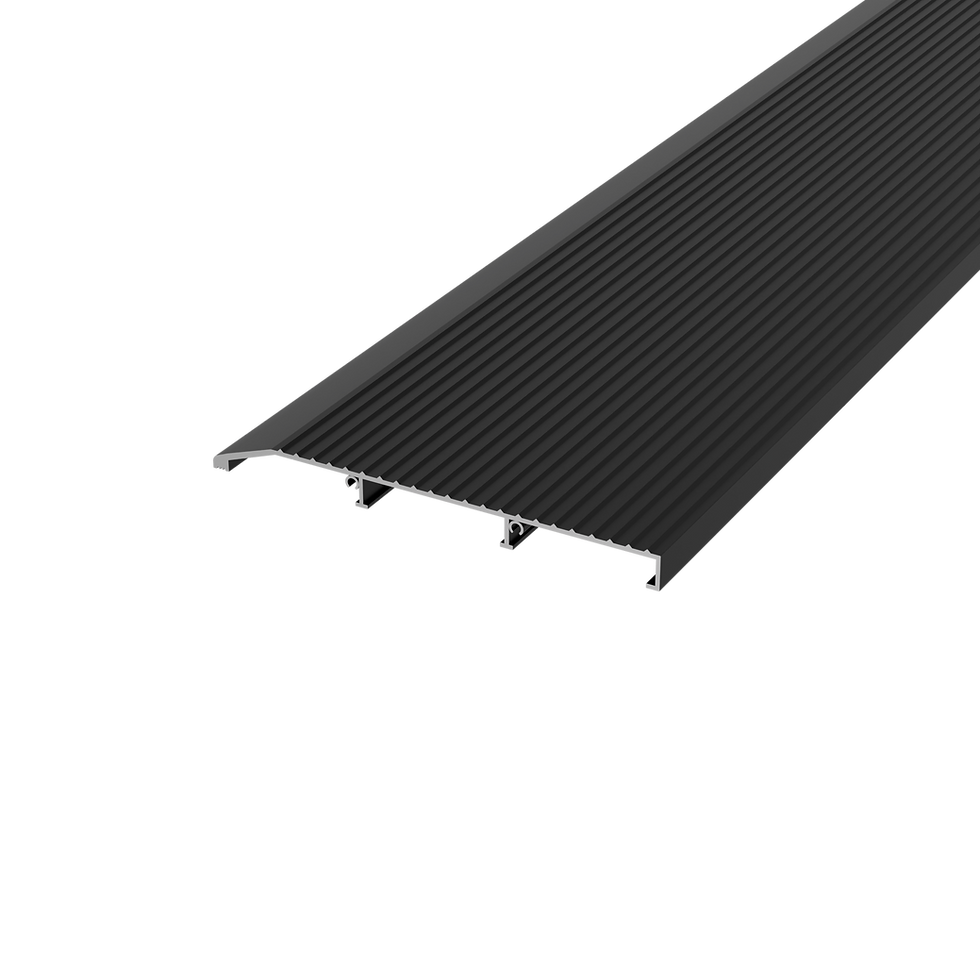 Thumbnail: 6.5" x 1/2" aluminum tile saddle sill, anodized dark bronze, angled view (36") – Model 6953