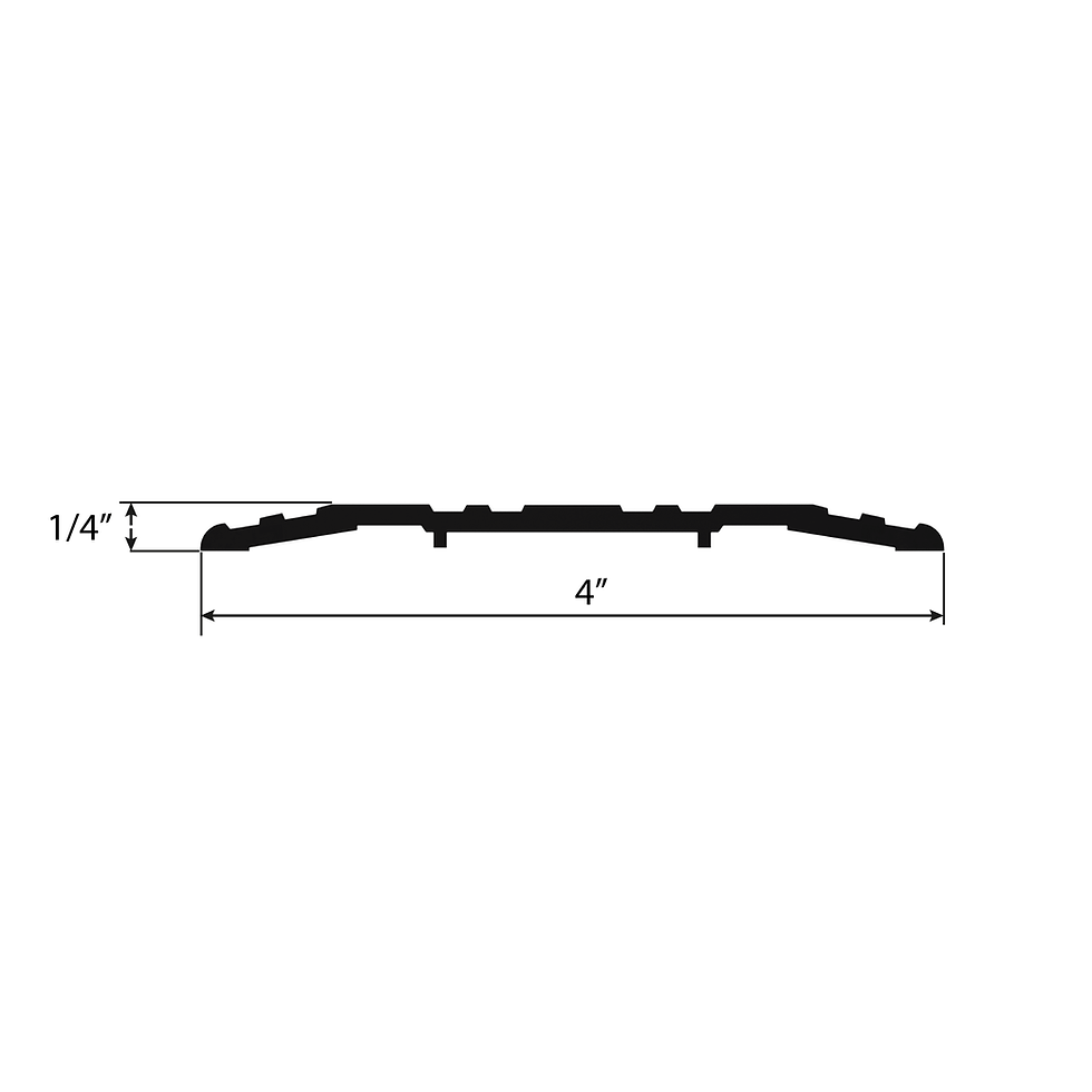 Thumbnail: Profile of 4" aluminum handicap sill in dark bronze, 1/4" rise – Model 6941