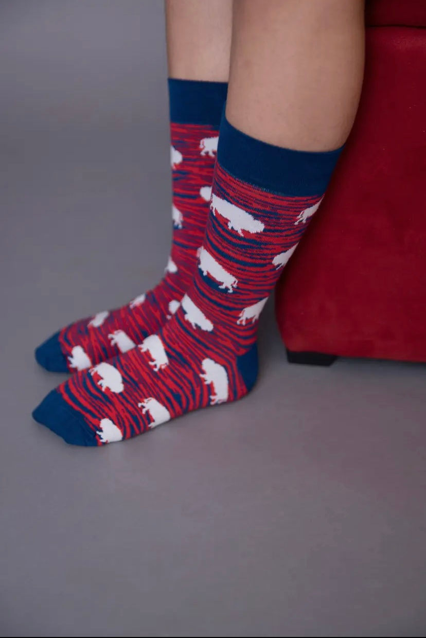 Thumbnail: Buffalo Zumba - Zebra Socks - Red, White & Blue 