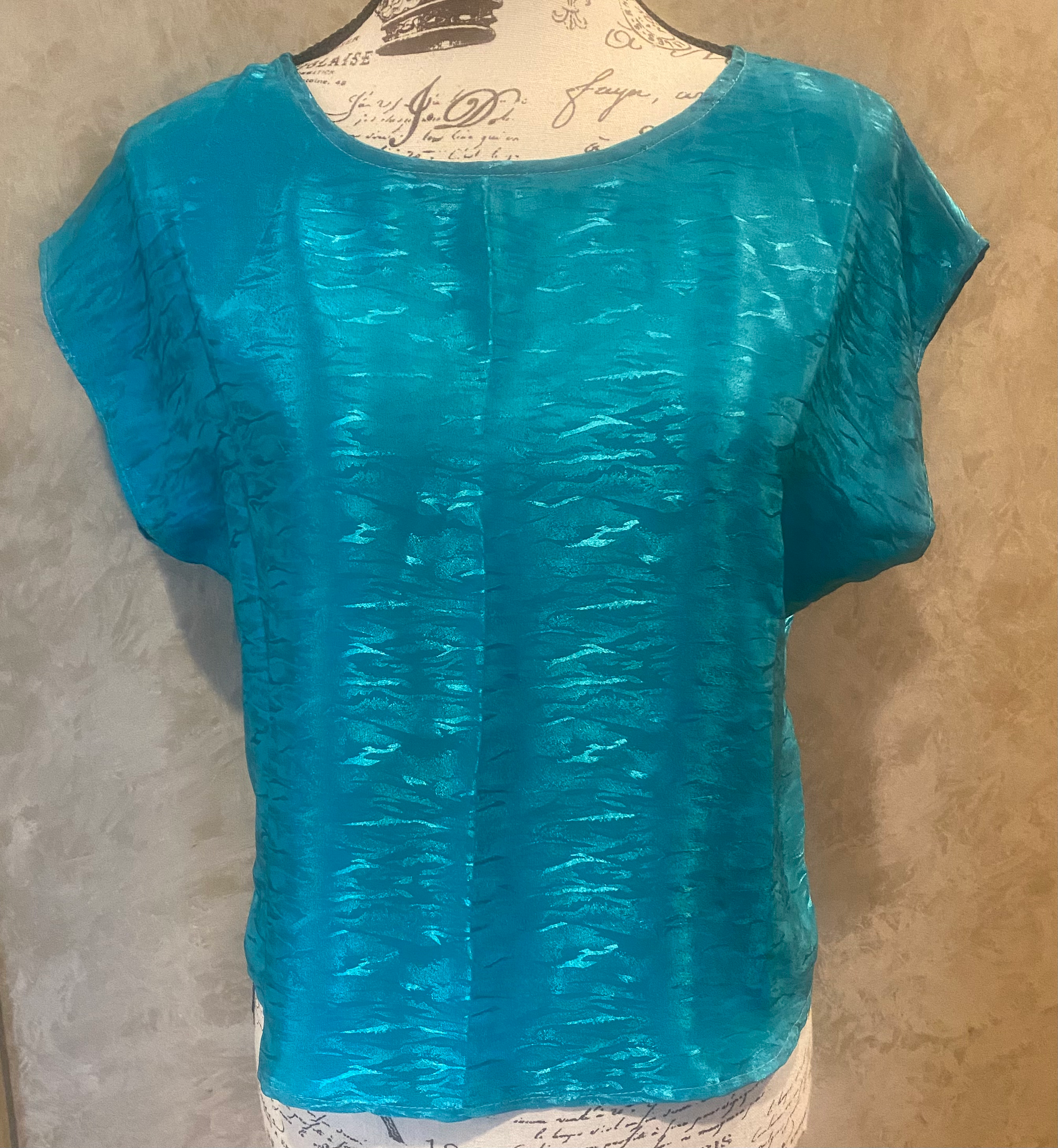 Teal Short Sleeve Blouse