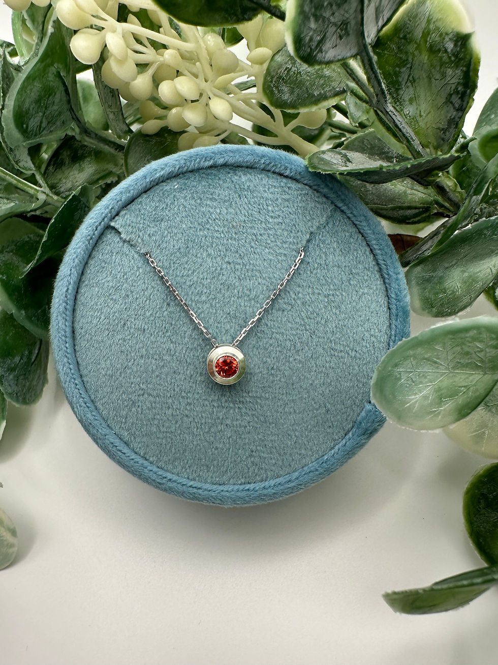 Sterling Ruby Crystal Neckace