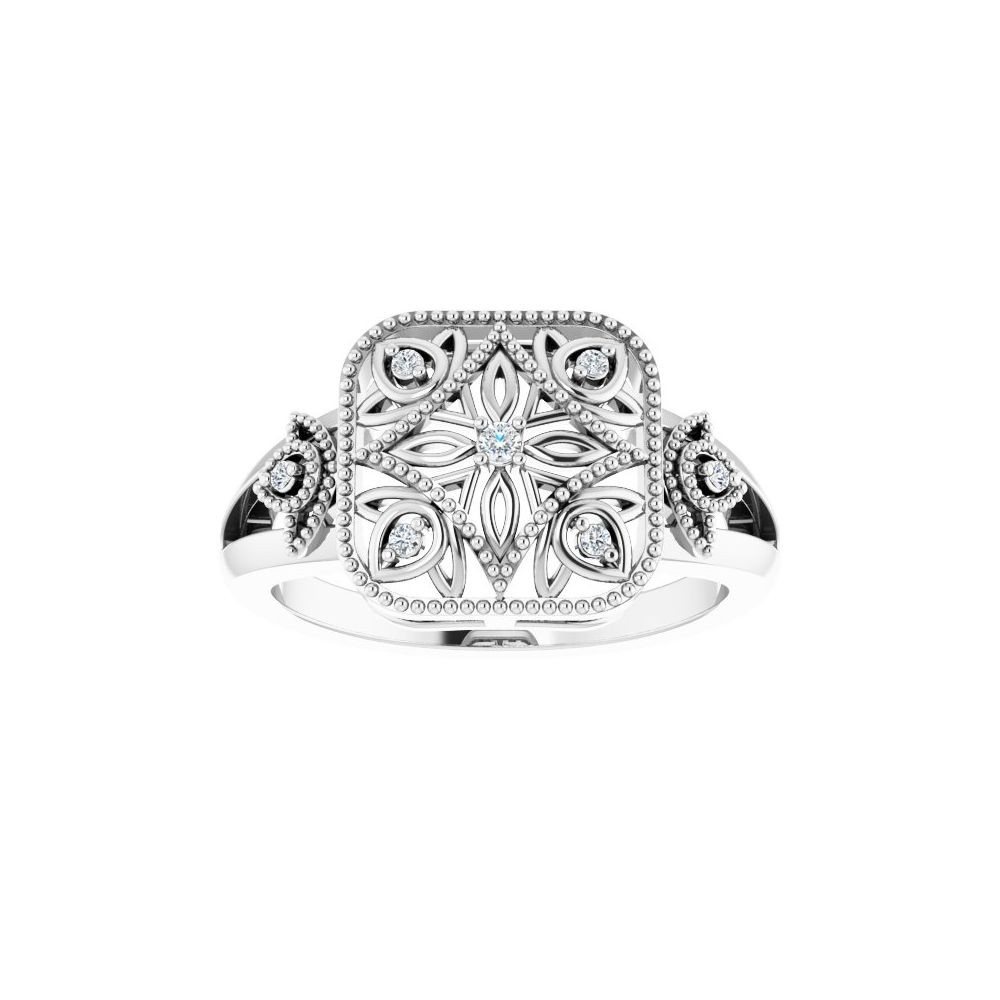 Sterling & Natural Diamond Ring