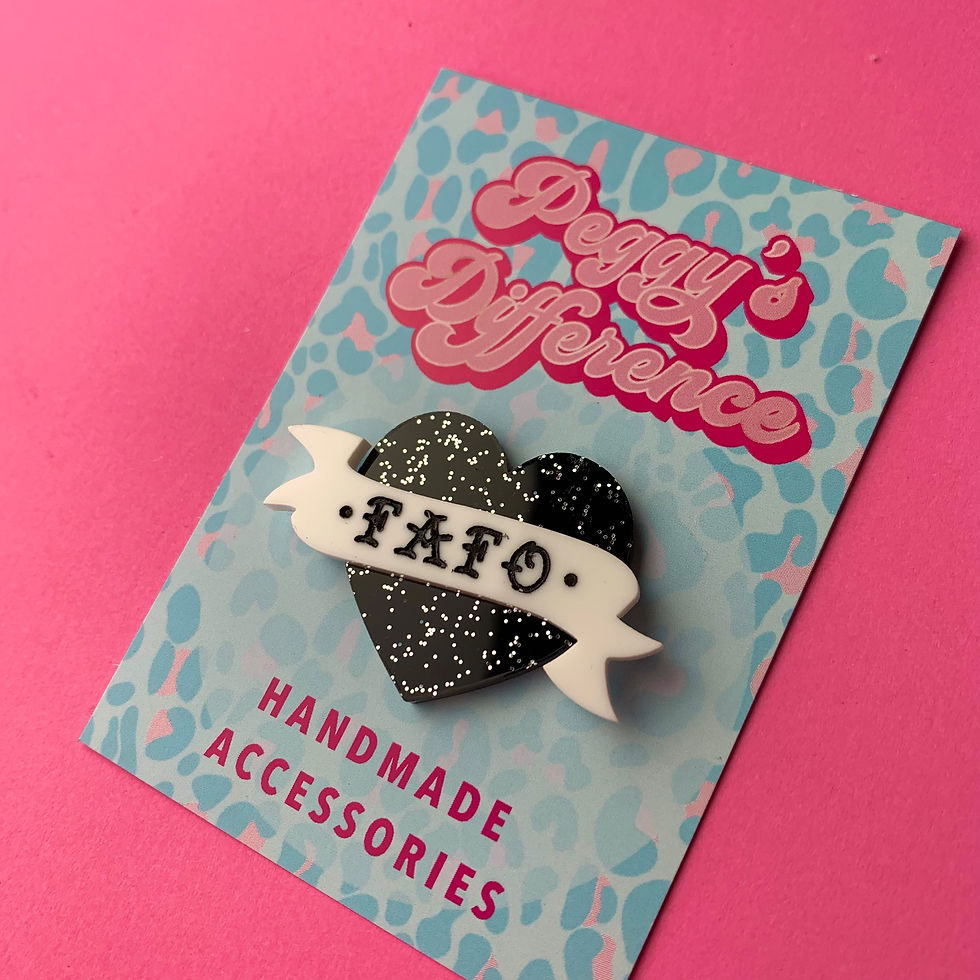 Thumbnail: FAFO Badge OR Keyring - Tattoo Style Brooch