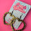 Thumbnail: Leopard Print Heart Hoops - Leopard Print Gold & Black Heart Dangle Hoops