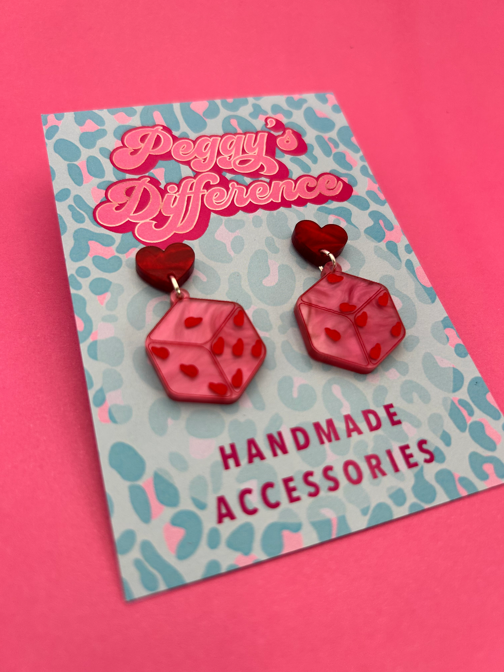 Thumbnail: Love Heart Dice Drop Earrings 