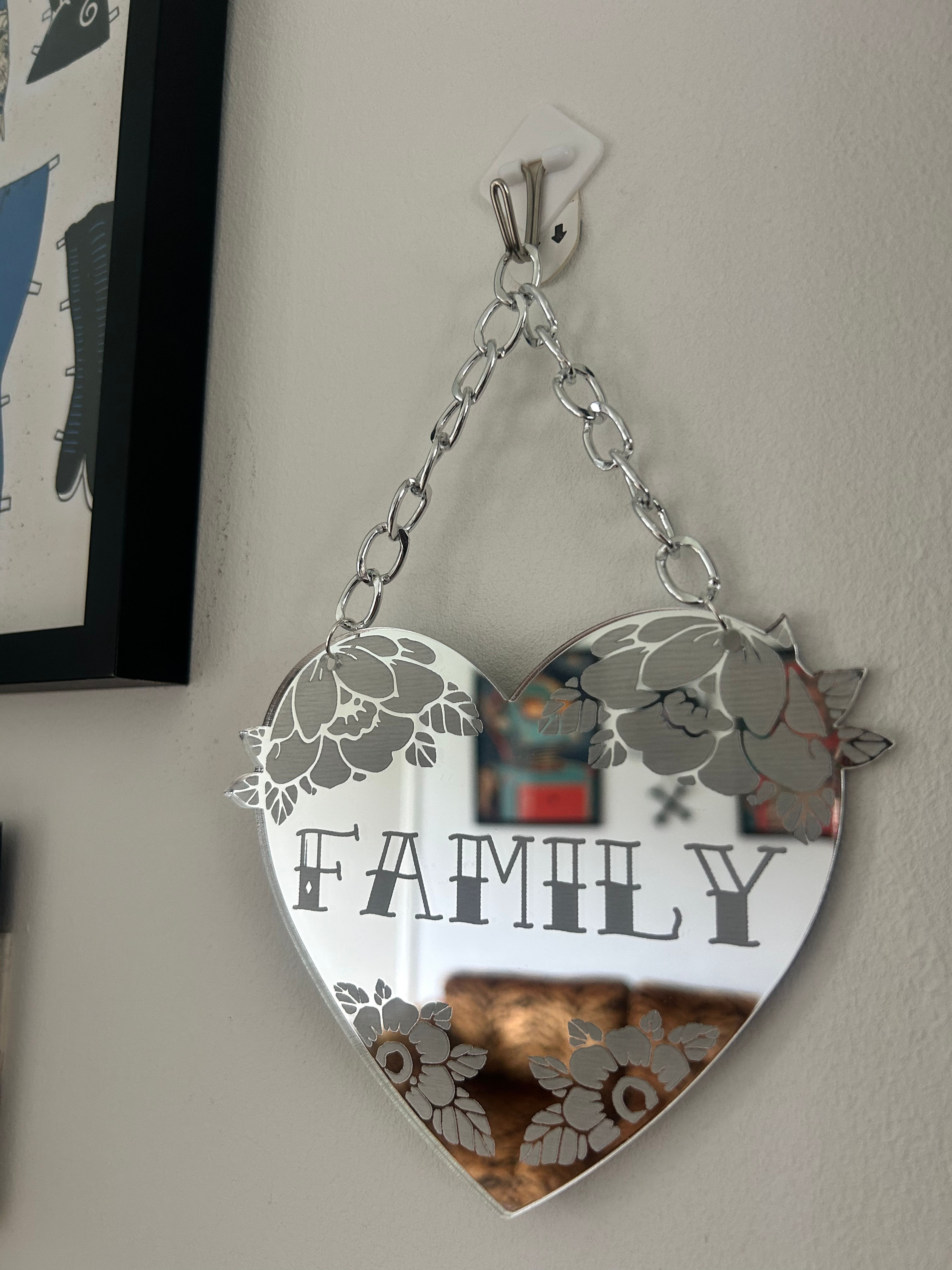 Tattoo Mirror Love Heart Wall Art - Family