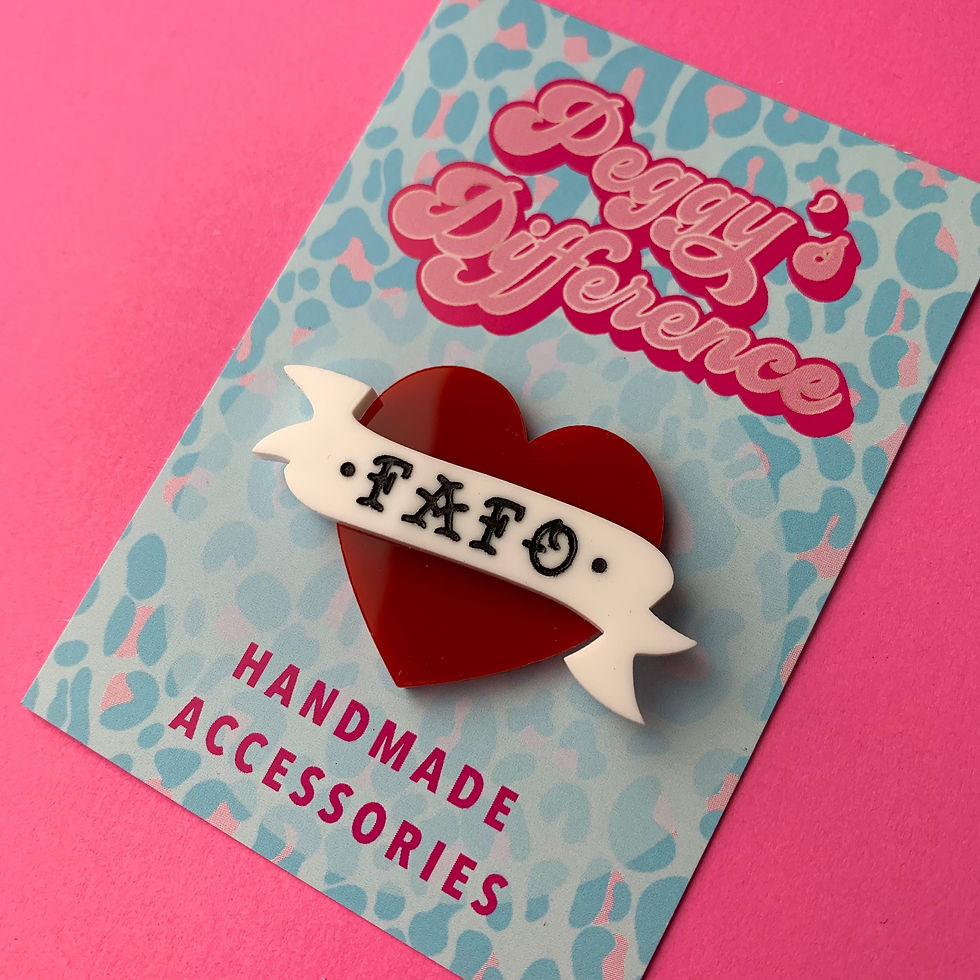 Thumbnail: FAFO Badge OR Keyring - Tattoo Style Brooch