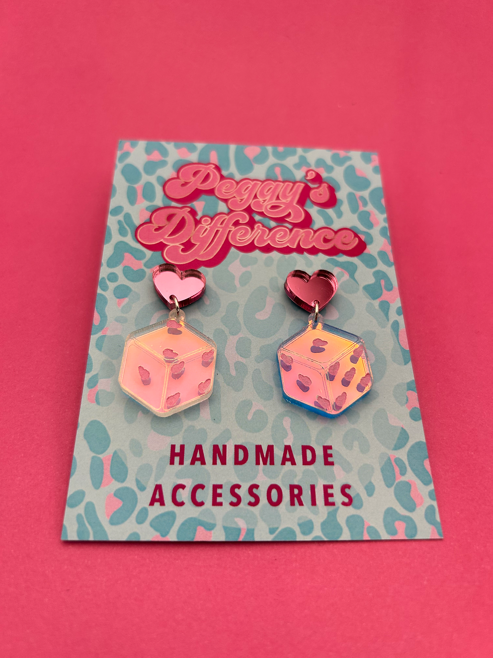 Thumbnail: Love Heart Dice Drop Earrings 