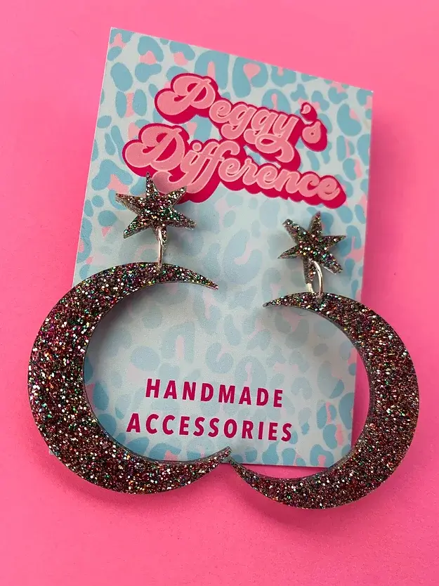 Thumbnail: Crest Moon Statement Earrings - Various Colours