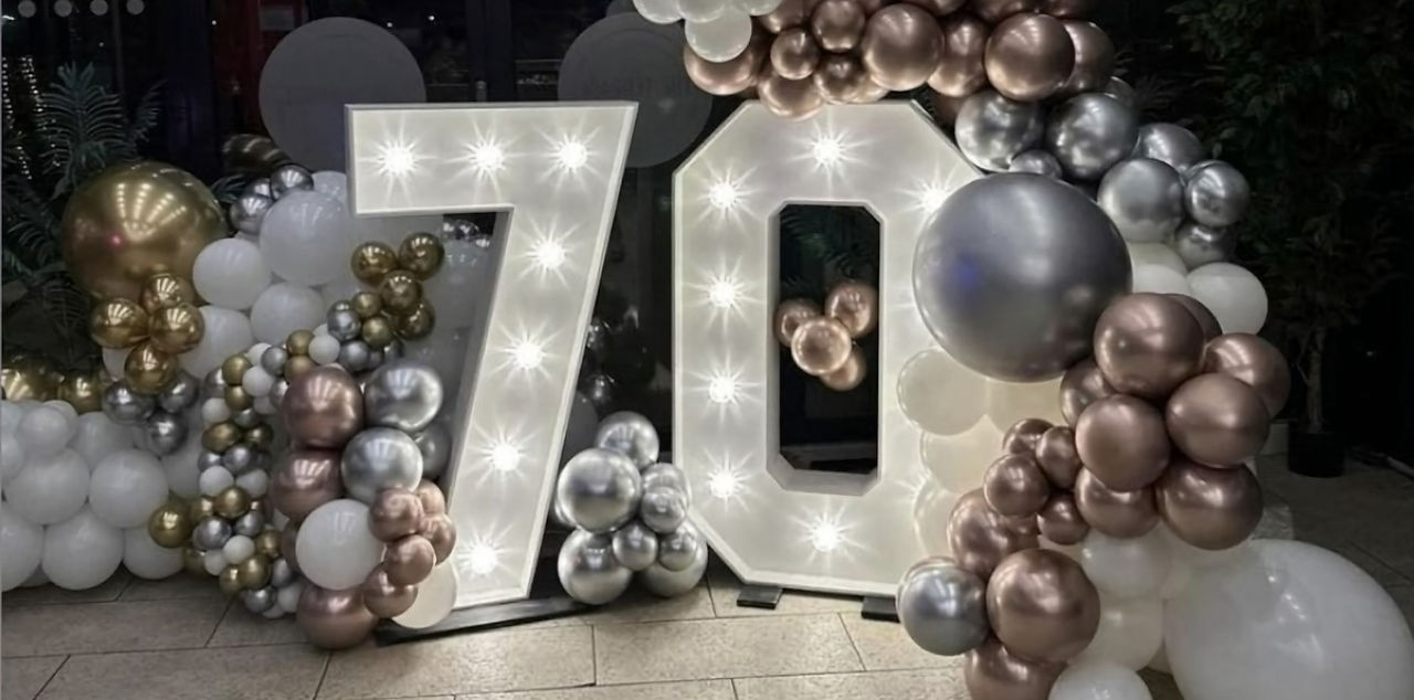 4ft LED Light up Number 70th Birthday Event