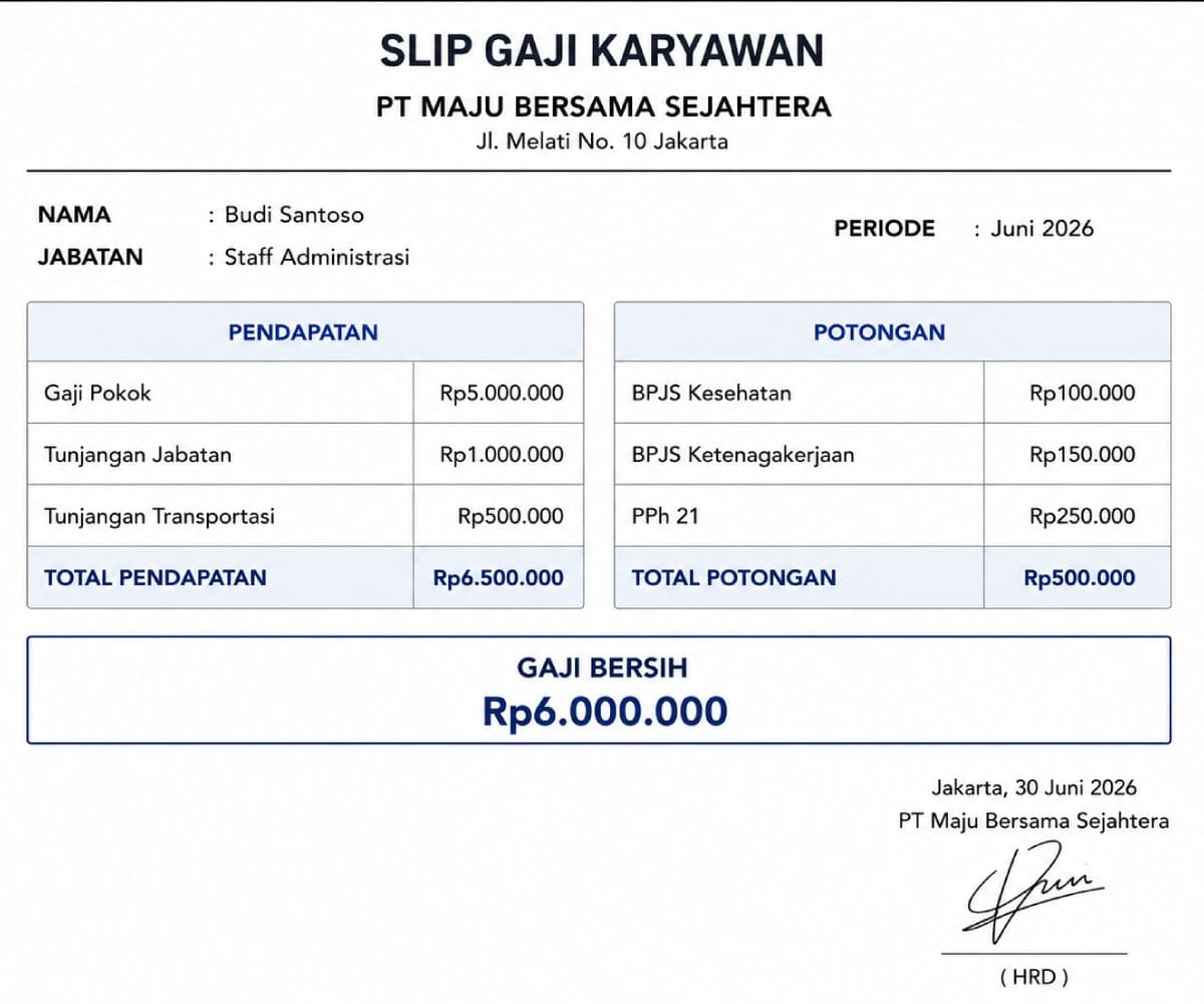 Cara Membuat Slip Gaji Sederhana untuk Karyawan