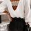Thumbnail: Low Back Lace Trim Blouse