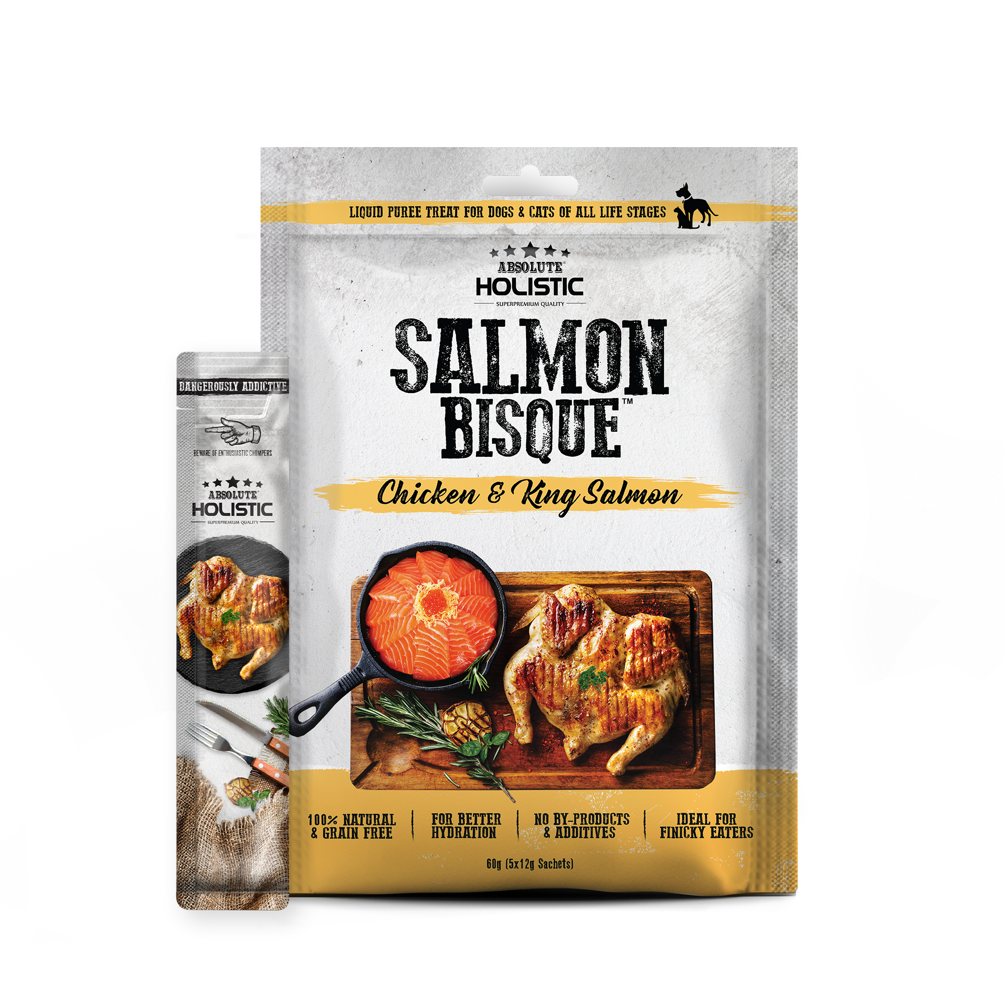 Absolute Holistic Liquid Treats for Cats & Dogs -Chicken & King Salmon