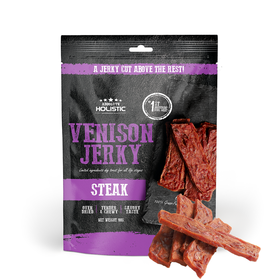 Thumbnail: Absolute Holistic Grain Free Treats for Dog - Venison Jerky