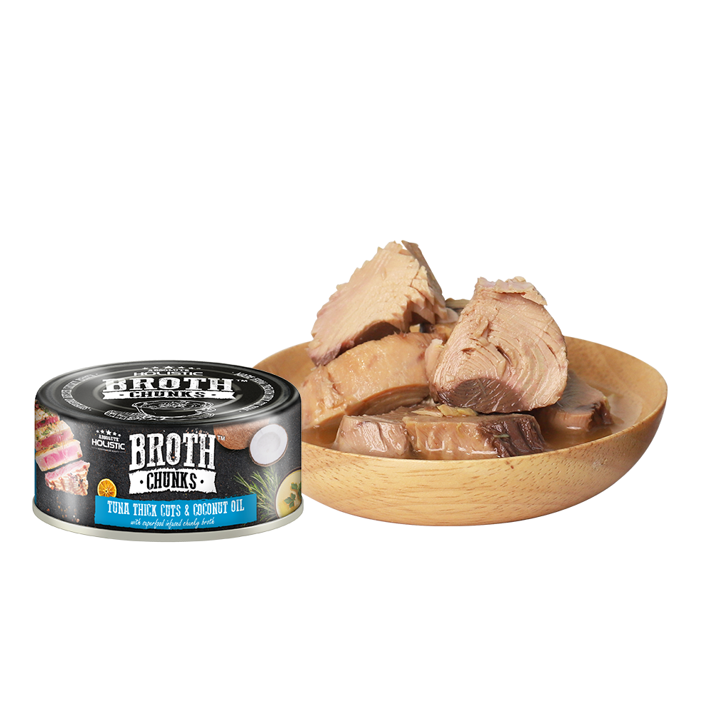 Absolute Holistic Broth Chunks - Tuna Thick Cuts & Coconut Oil(80G)