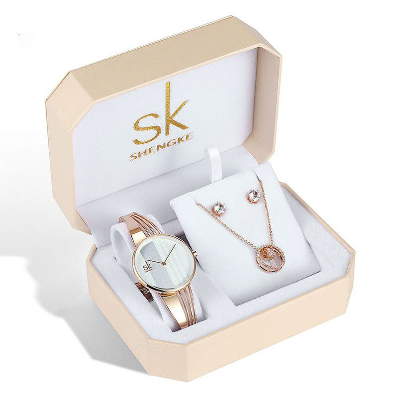 Miniatura: Three-piece Rose Gold Watch Birthday Gift Ladies Watch Set