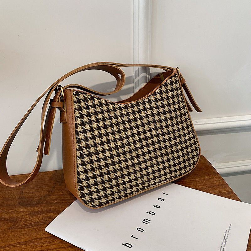 Miniatura: Fashion Leather Women's Check Crossbody Bag
