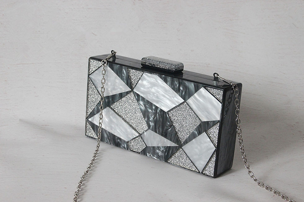 Miniatura: Fashion Black And White Contrast Acrylic Clutch