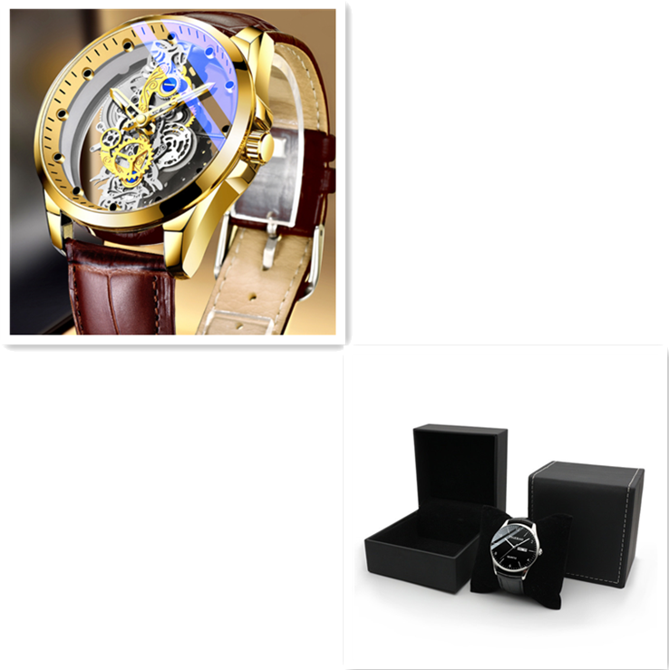 Miniatura: Watch Skeleton Automatic Quartz Watch Gold
