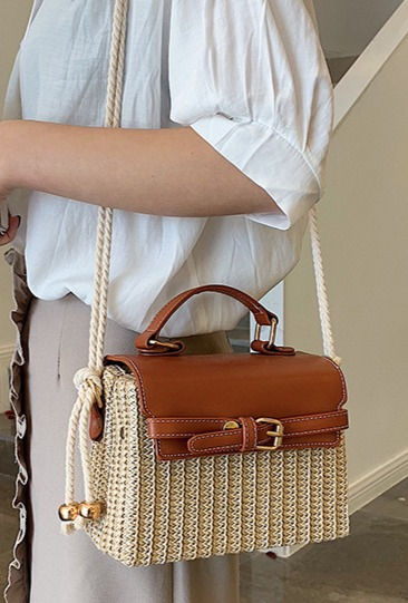 Miniatura: Fashion Box Rattan Women Handbags Wicker 