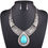 Miniatura: European And American Fashion Retro Pattern Water Drop Gemstone Inlaid Necklace