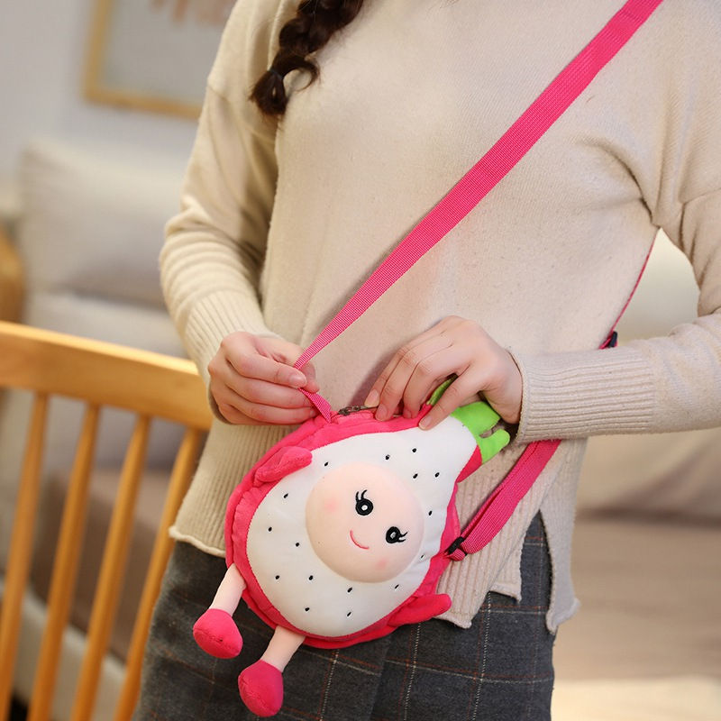 Miniatura: Dragon Fruit Peach Plush Toys Fruits Plush Stuffed Plant Shoulder Bags