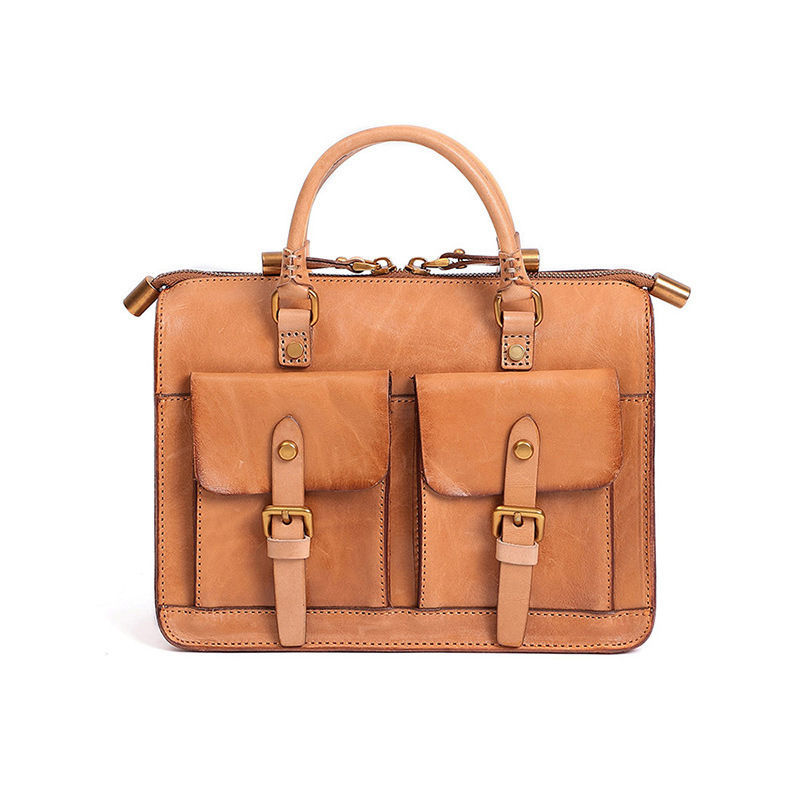 Miniatura: Retro Top Layer Cowhide Shoulder Messenger Bag