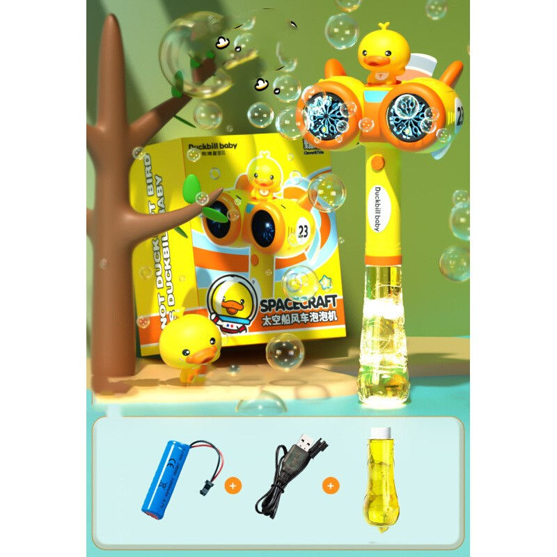 Miniatura: Yellow Duckling Electric Bubble Machine Children's Blowing Bubble Gun