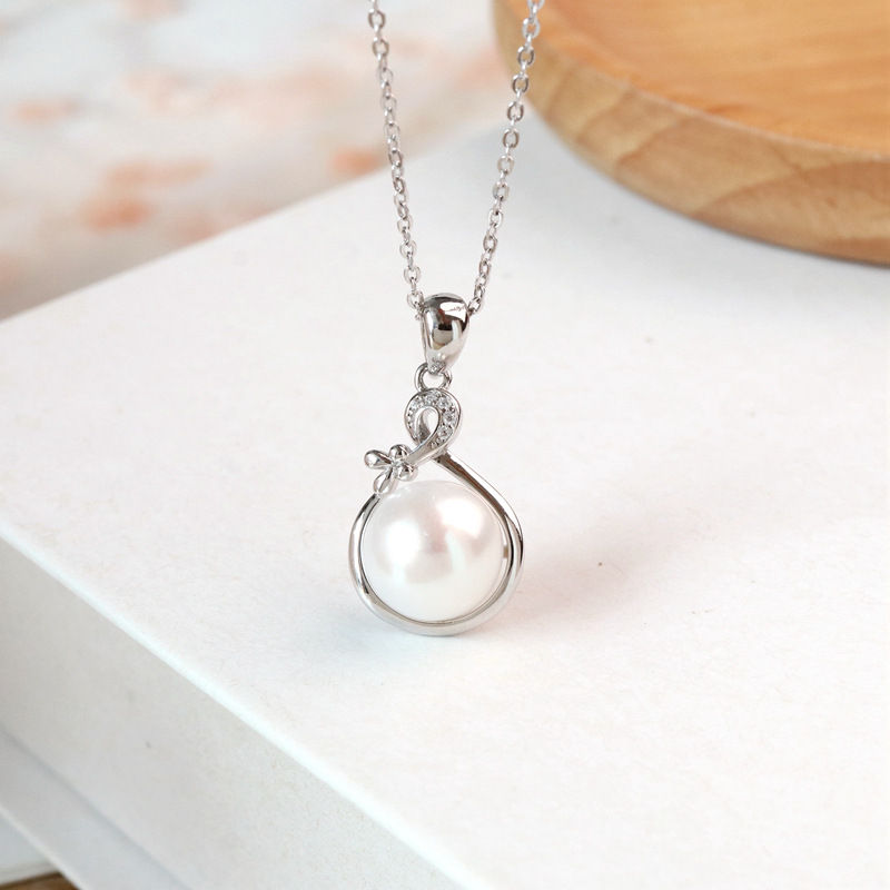 Miniatura: Freshwater Pearl Set Silver Elegant Graceful Jewelry Three-piece Set
