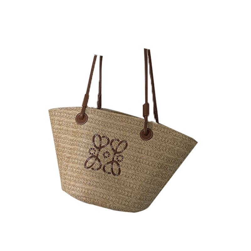 Miniatura: Straw Bag Color Matching Hand-woven Women