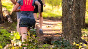 people running in the forest