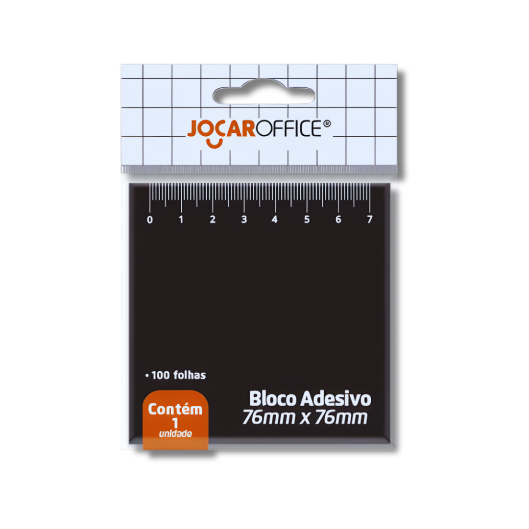 Bloco Adesivo Preto com Régua: