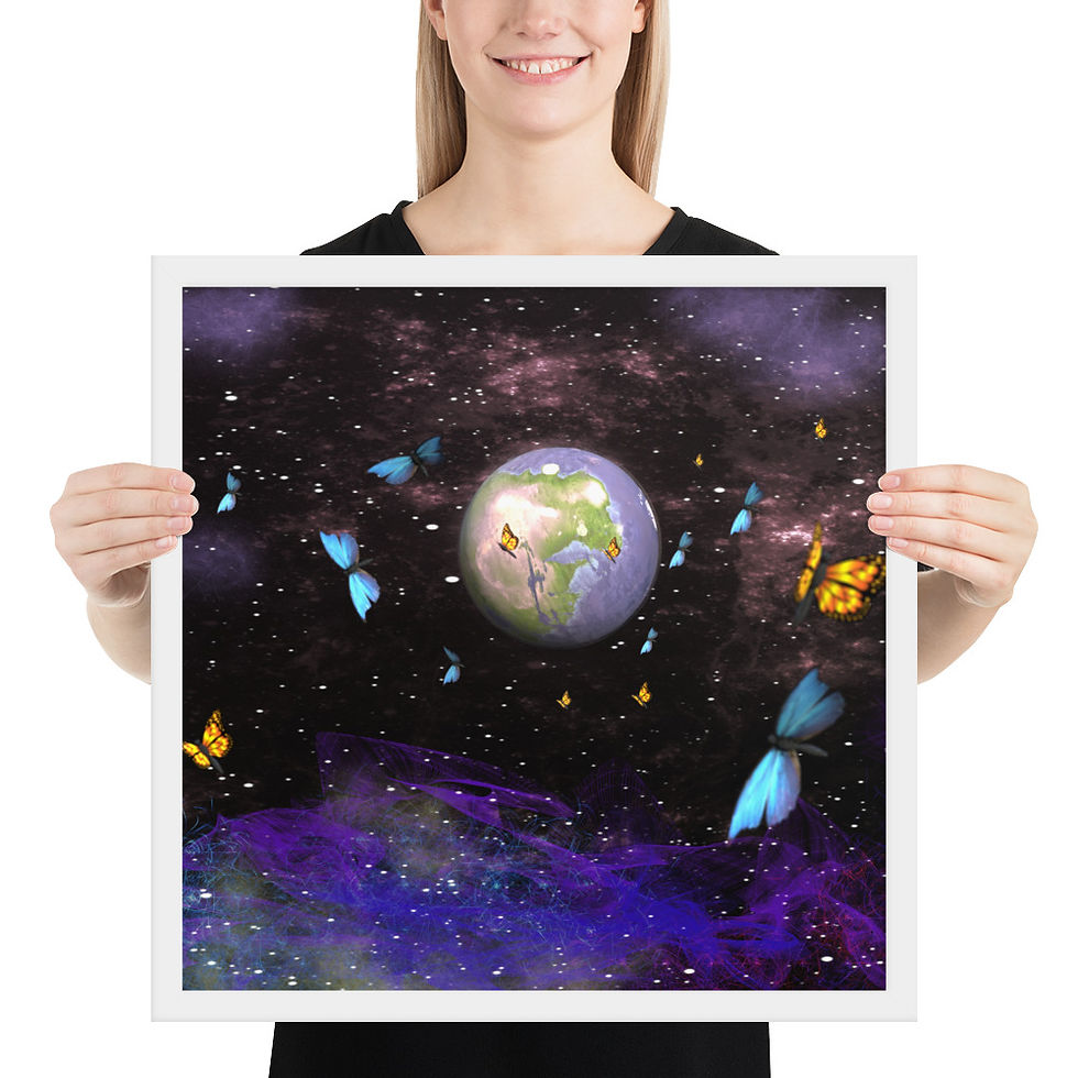 Thumbnail: "Butterfly Planet" Framed photo paper poster