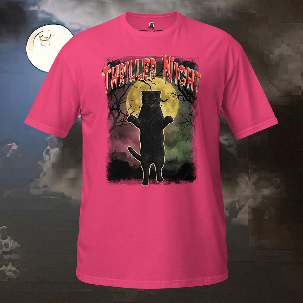 Thumbnail: Thriller Night Black Cat Shirt | Funny Zombie Dance Halloween Pet Tee