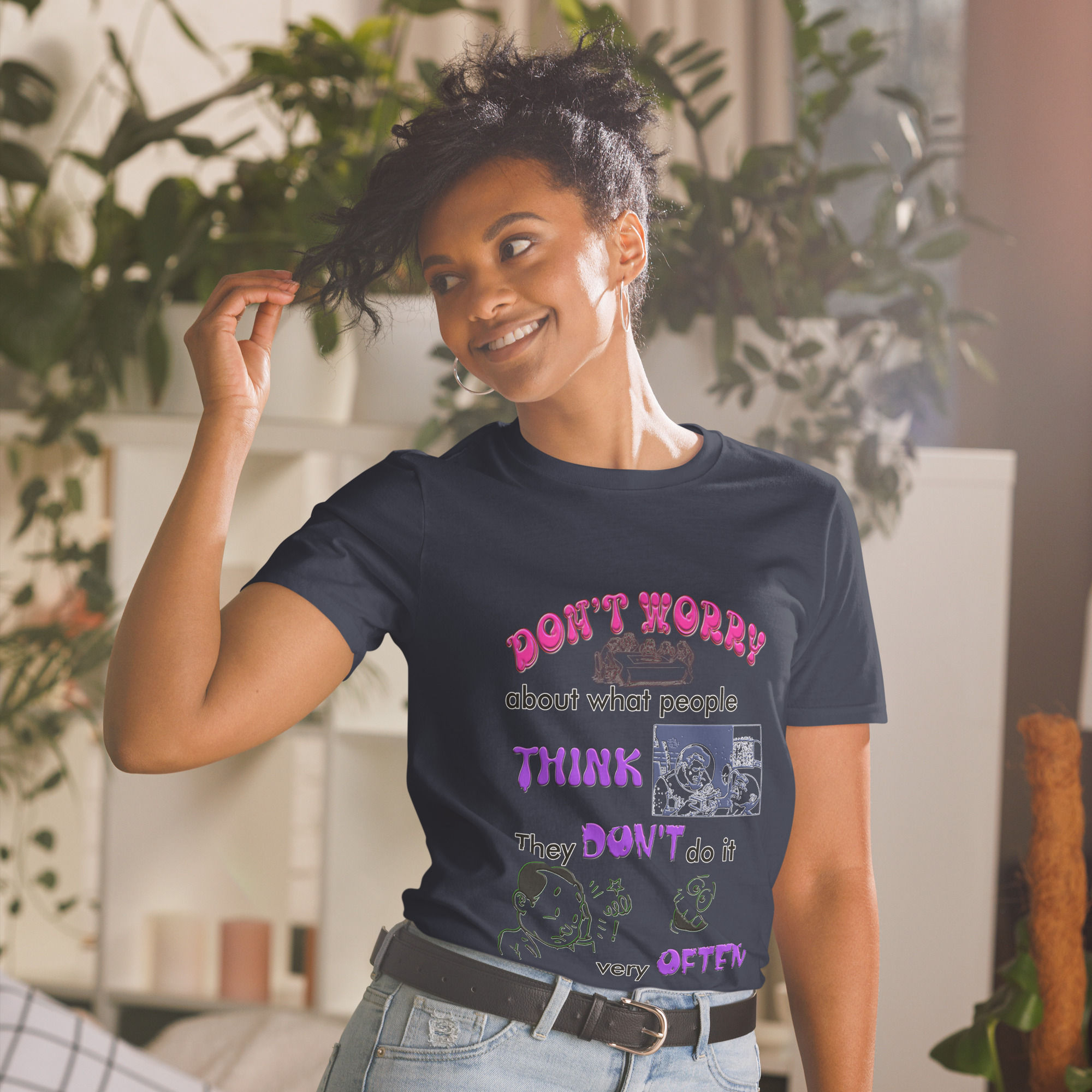 "Don't Worry" Short-Sleeve Unisex T-Shirt