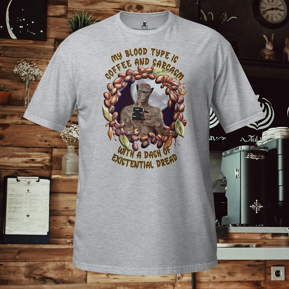 Thumbnail: "Coffee, Sarcasm & Existential Dread"  Unisex T-Shirt