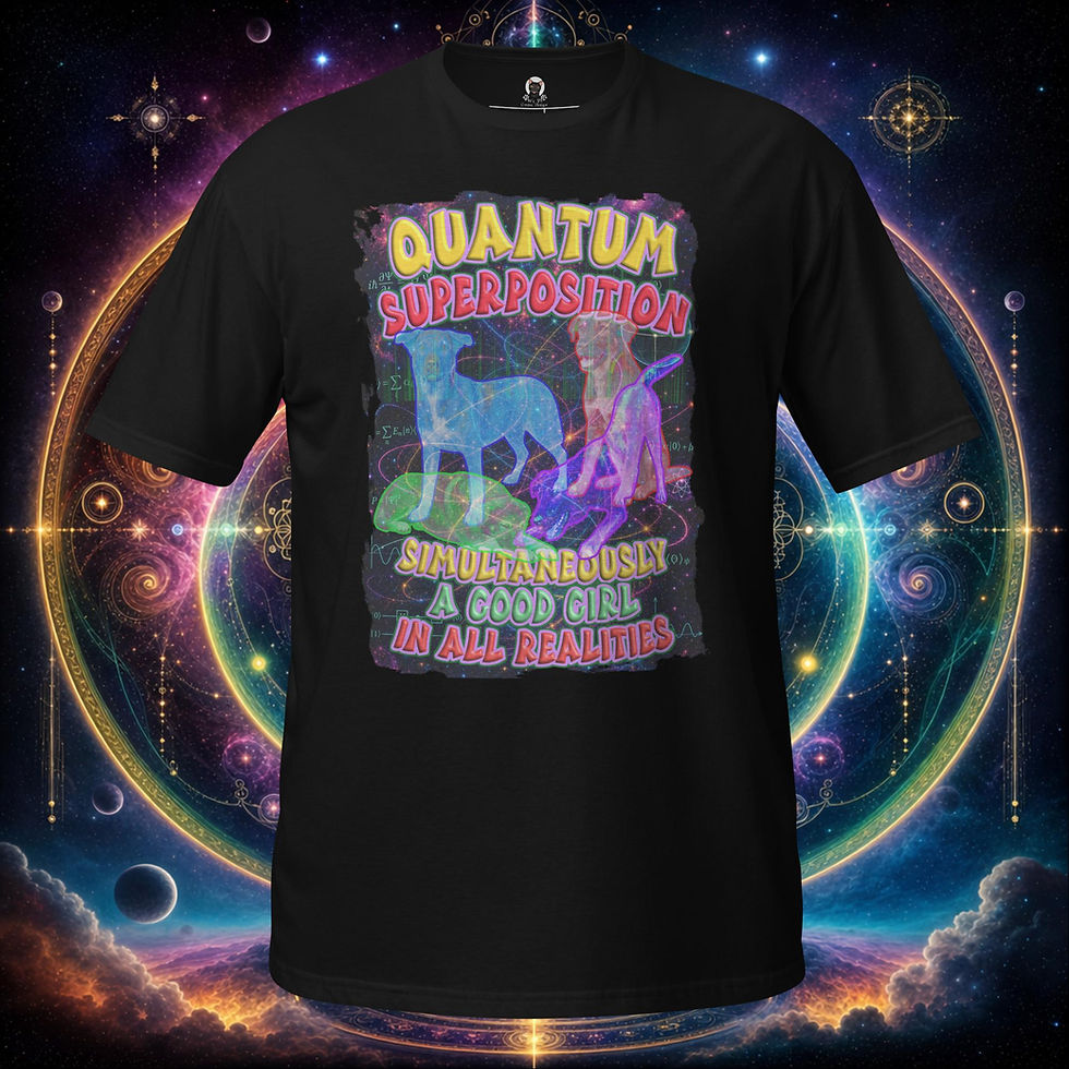 Thumbnail: Quantum Superposition Funny Dog Multiverse Sarcastic Physics Graphic Unisex Tee
