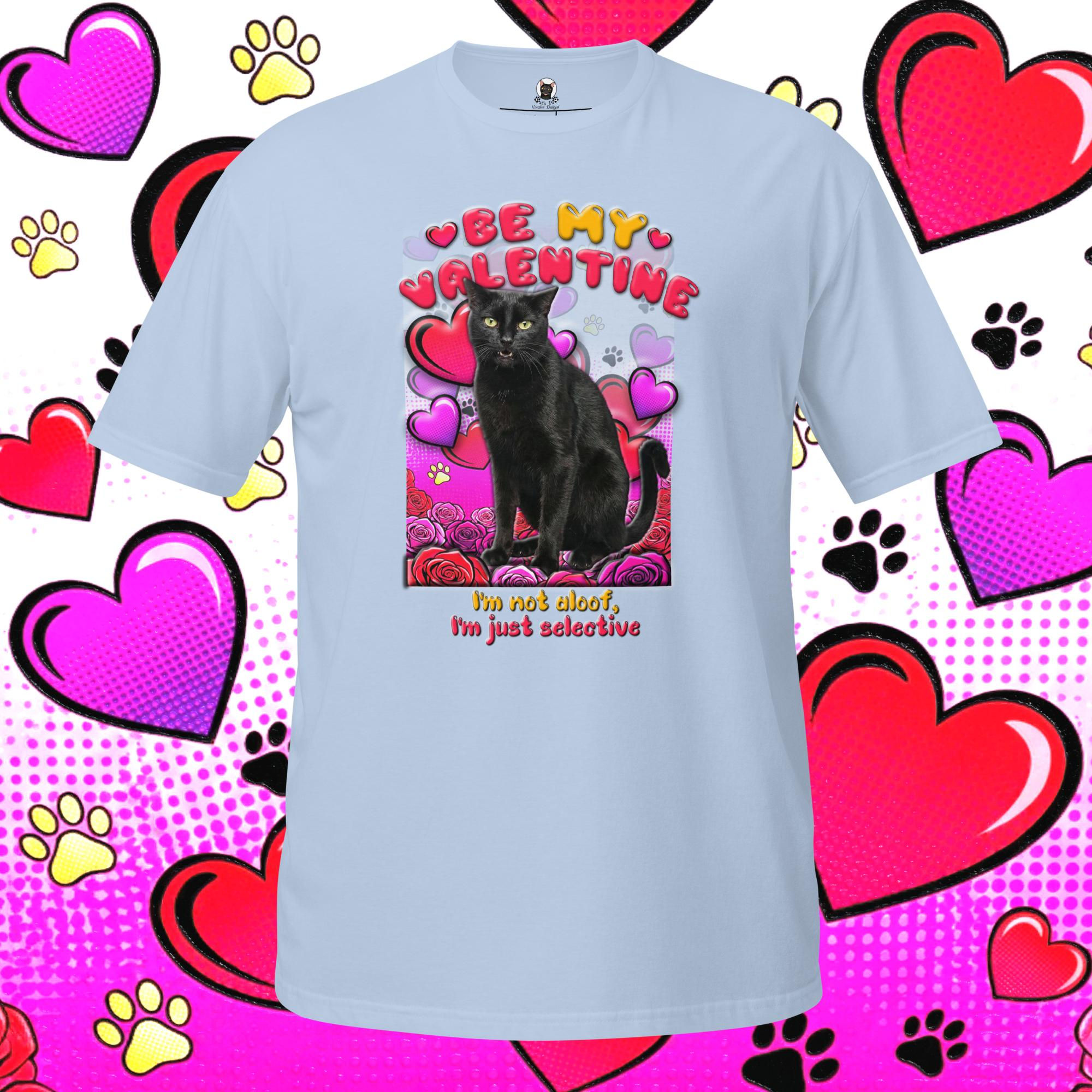 Be My Valentine Black Cat Pop Art Unisex T-Shirt