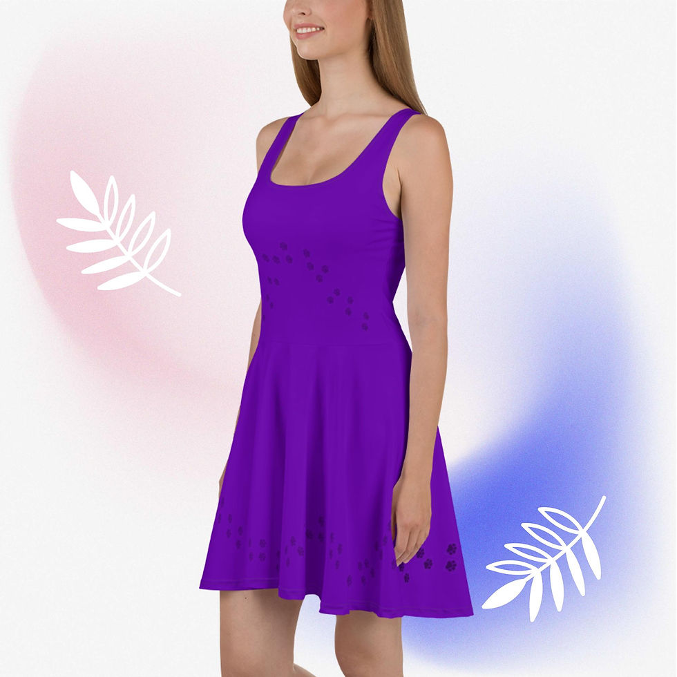 Thumbnail: Kitten Skater Dress Purple