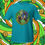 Thumbnail: Celtic Guardians tee with Viking cat, armored dog, green shamrock, Irish harp and glowing knotwork circle.
