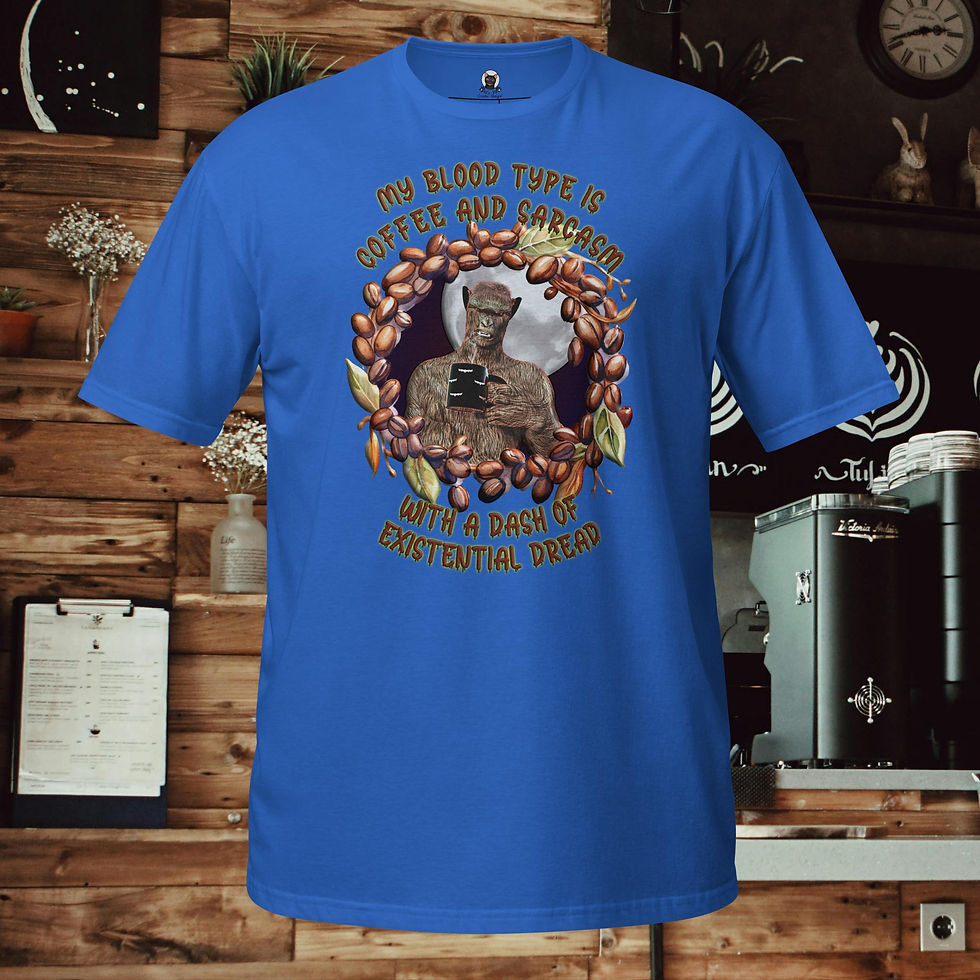 Thumbnail: "Coffee, Sarcasm & Existential Dread"  Unisex T-Shirt