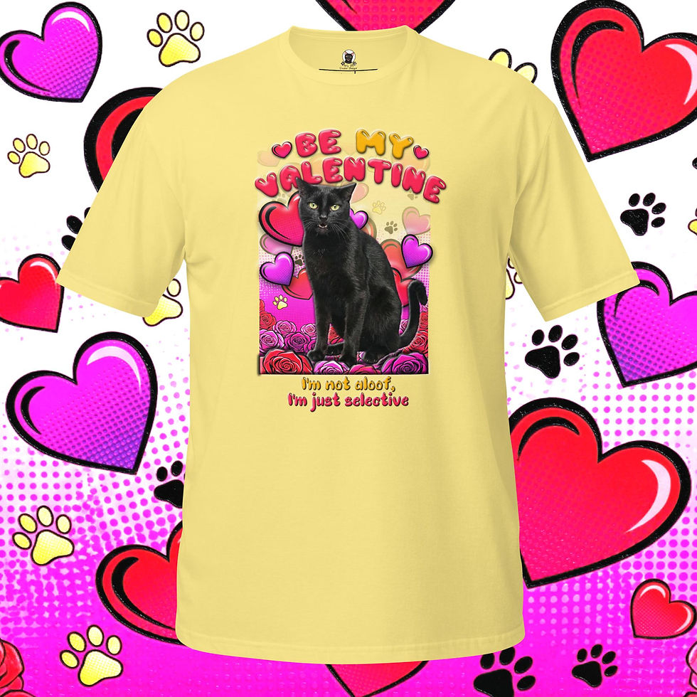 Thumbnail: Be My Valentine Black Cat Pop Art Unisex T-Shirt