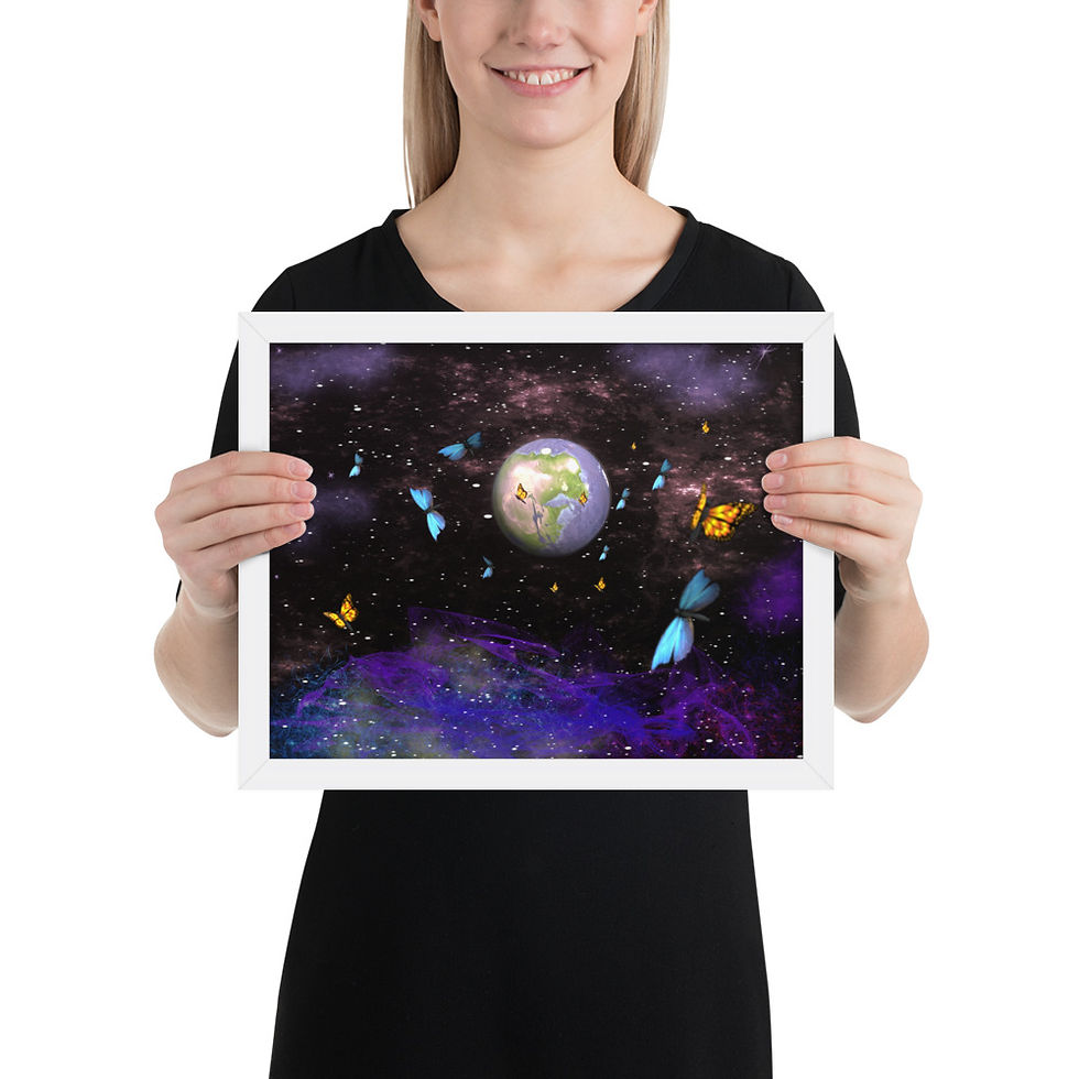 Thumbnail: "Butterfly Planet" Framed photo paper poster