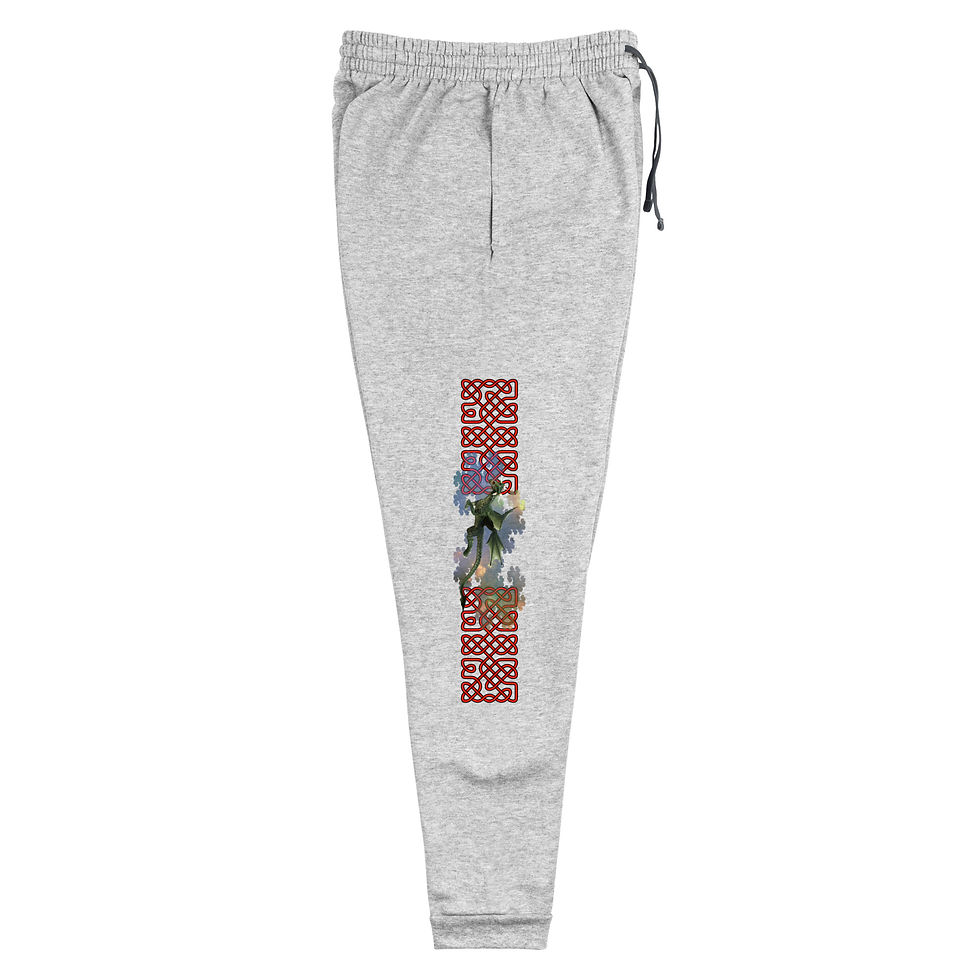Thumbnail: "Celtic Dragon" Unisex Joggers White