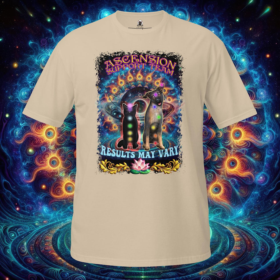 Thumbnail: Ascension Support Team Funny Cat & Dog Third Eye Cat Spiritual Pet Unisex Tee