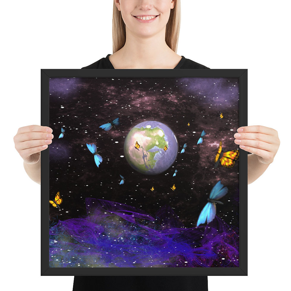 Thumbnail: "Butterfly Planet" Framed photo paper poster