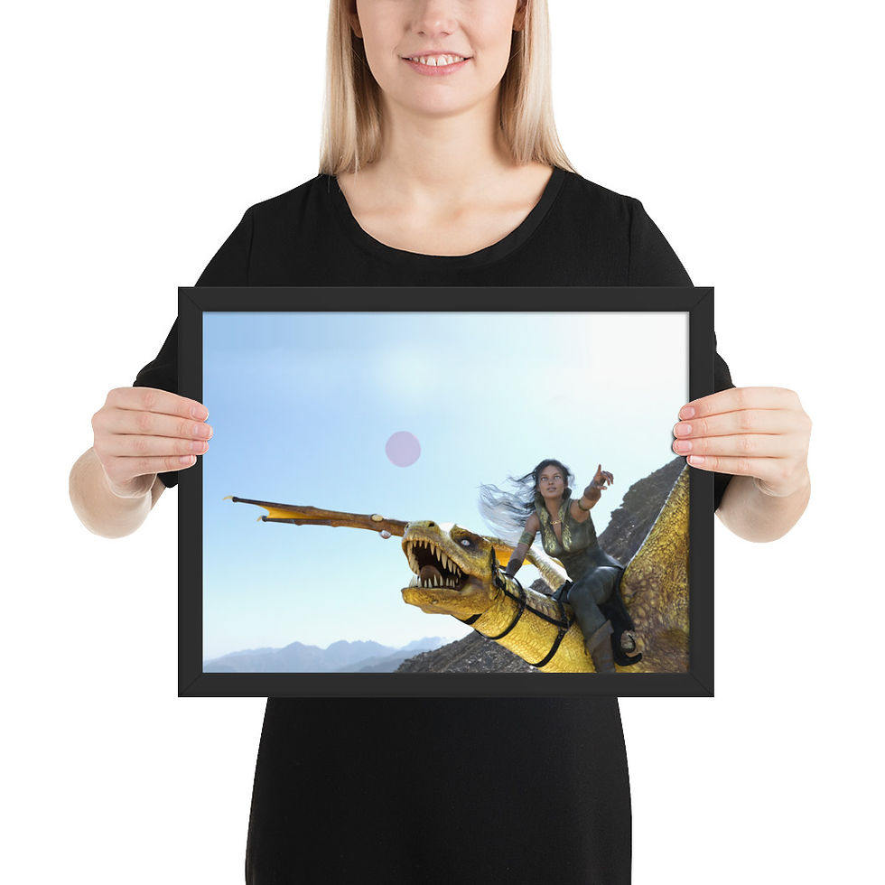 Thumbnail: "Dragon Rider" Framed photo paper poster
