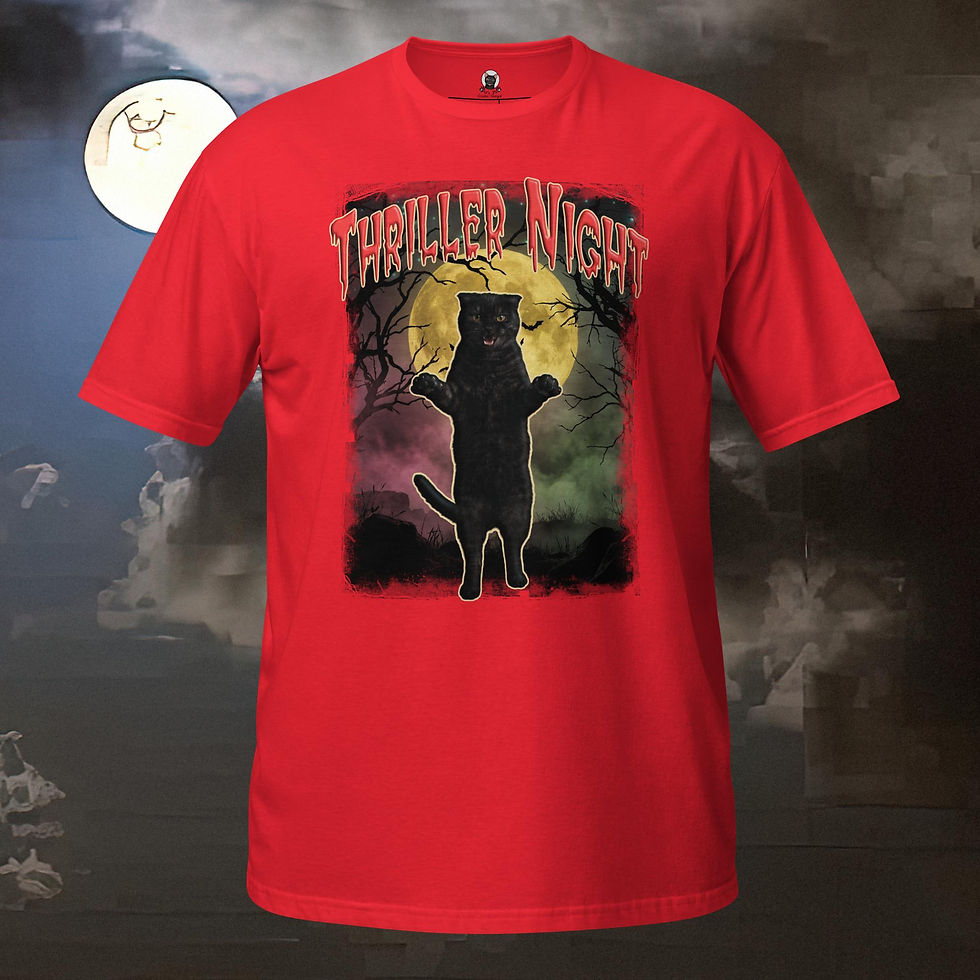 Thumbnail: Thriller Night Black Cat Shirt | Funny Zombie Dance Halloween Pet Tee
